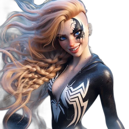 hair, comic book art, fantasy art, concept art transparent PNG cut-out