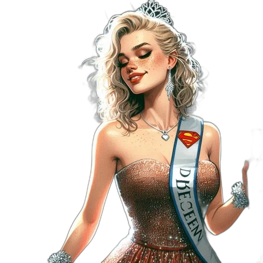 crown, dress, concept art, comic book art transparent PNG cut-out