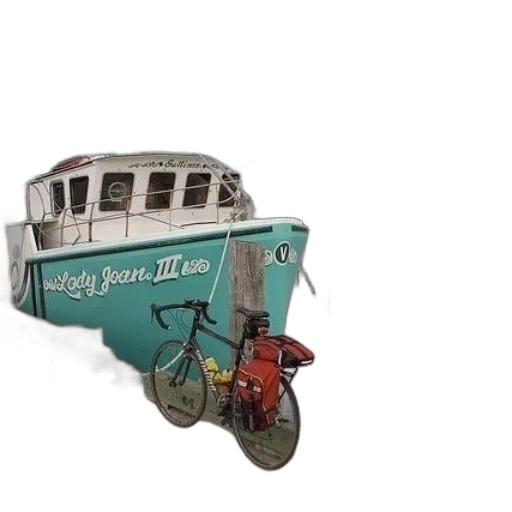 3d render, bicycle, panniers, parked transparent PNG cut-out