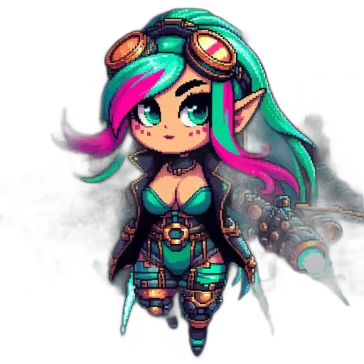 cyberpunk, pixel art, fantasy art, concept art transparent PNG cut-out