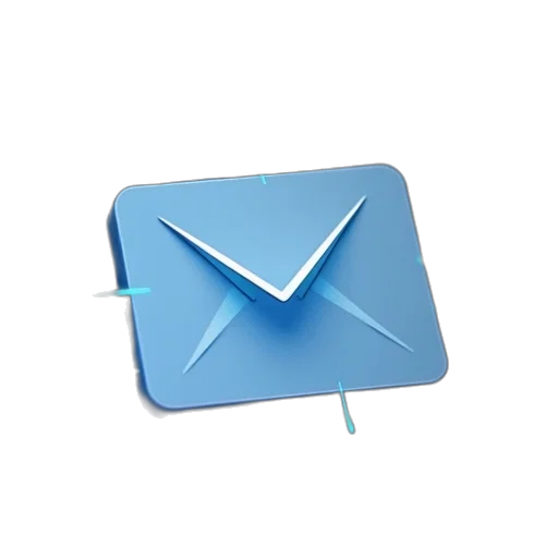 3d render, blue, email, provider transparent PNG cut-out