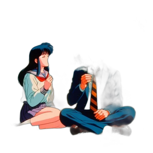 anime, concept art, vaporwave, comic book art transparent PNG cut-out