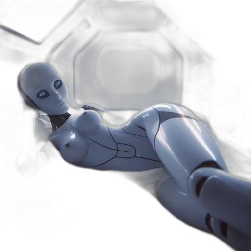 robot, concept art, 3d render, cyberpunk transparent PNG cut-out