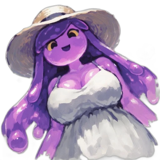 hat, dress, creature, staff transparent PNG cut-out