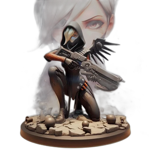 mask, concept art, fantasy art, 3d render transparent PNG cut-out