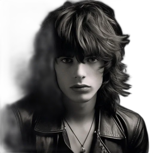 face, jacket, hair, photorealistic transparent PNG cut-out
