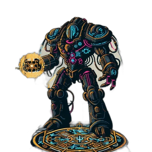 robot, concept art, pixel art, fantasy art transparent PNG cut-out