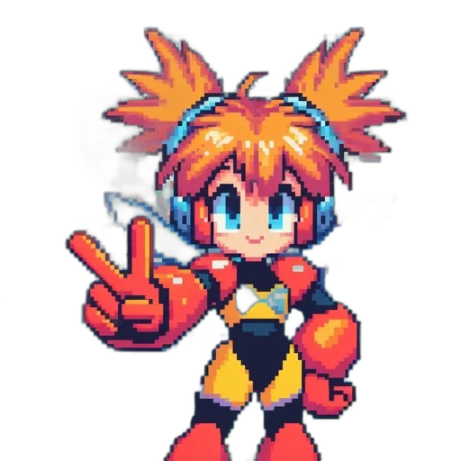 robot, staff, weapon, pixel art transparent PNG cut-out
