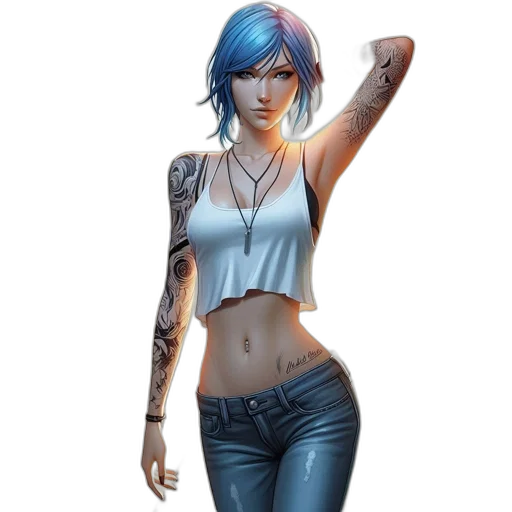 concept art, comic book art, fantasy art, cyberpunk transparent PNG cut-out