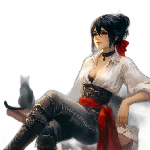 dragon, staff, dress, fantasy art transparent PNG cut-out