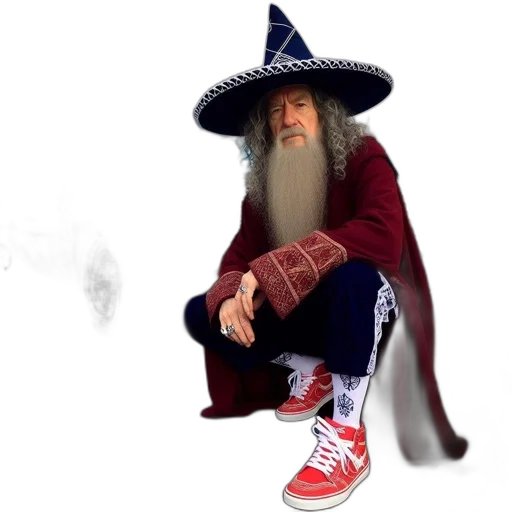 shoes, hat, staff, elderly transparent PNG cut-out