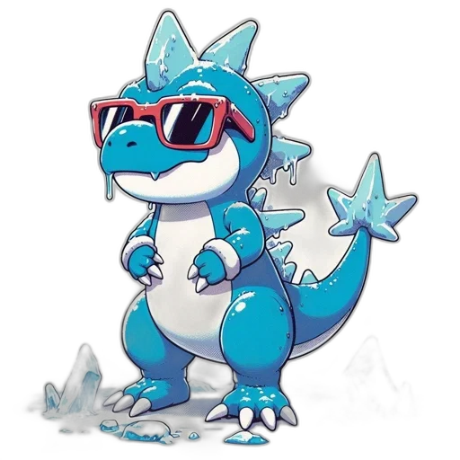 dragon, staff, animal, vaporwave transparent PNG cut-out