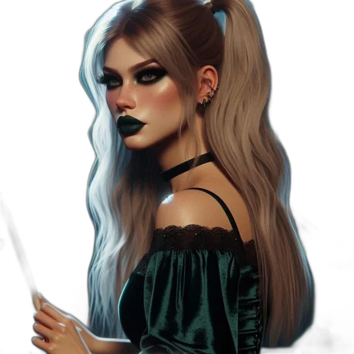 hair, dress, face, mask transparent PNG cut-out