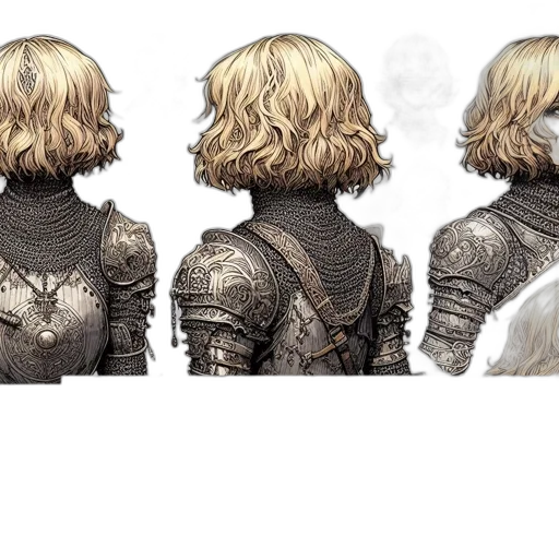 jacket, hair, crown, sword transparent PNG cut-out