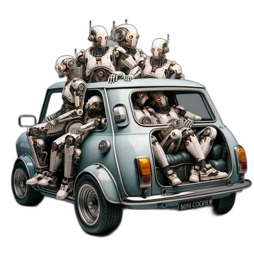 car, robot, concept art, 3d render transparent PNG cut-out