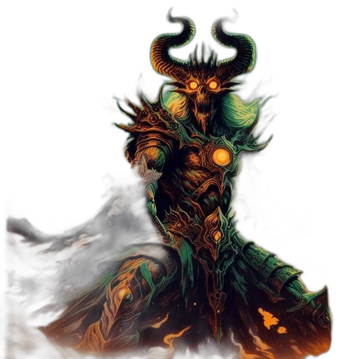 dragon, creature, mask, staff transparent PNG cut-out