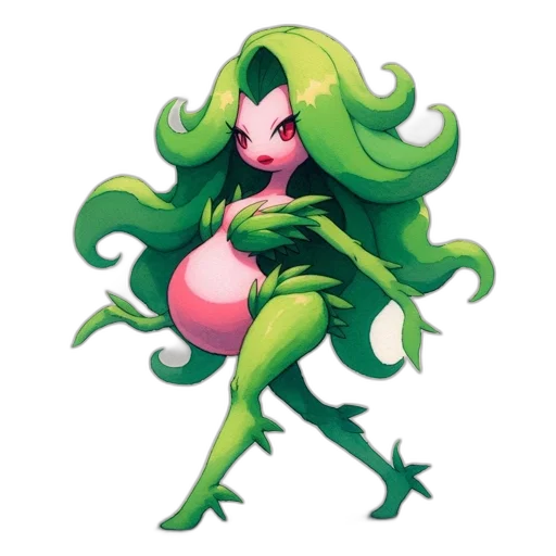 creature, hair, dress, concept art transparent PNG cut-out