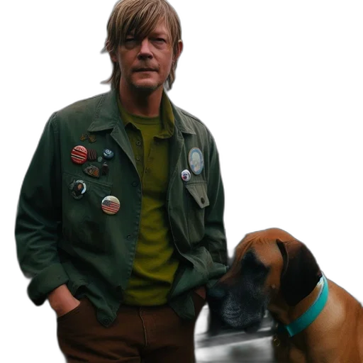 jacket, animal, staff, photorealistic transparent PNG cut-out