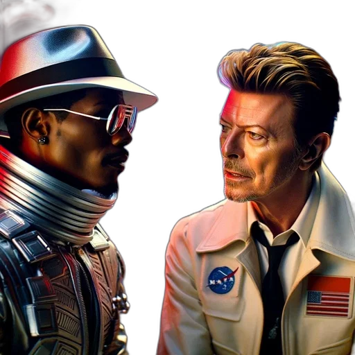 comic book art, concept art, outer space, two transparent PNG cut-out