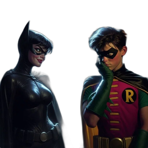 comic book art, concept art, 3d render, batman transparent PNG cut-out