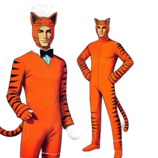 concept art, advertisement, orange-colored, full-body transparent PNG cut-out