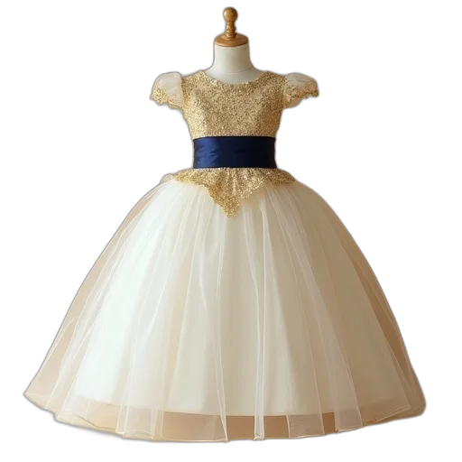 dress, crown, 3d render, gold transparent PNG cut-out
