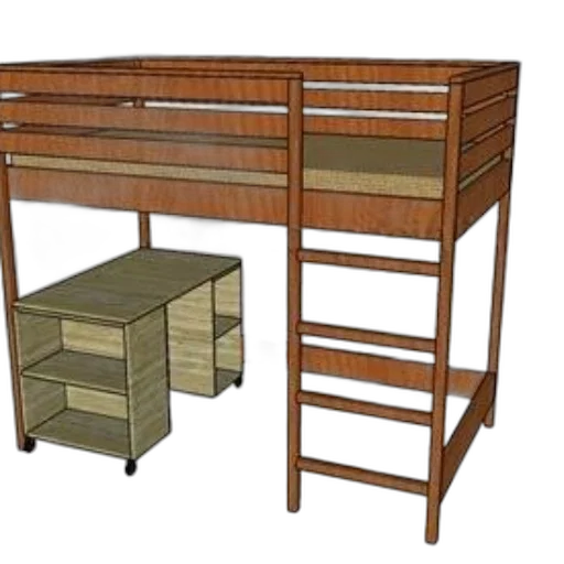 furniture, 3d render, earth tones, wooden transparent PNG cut-out