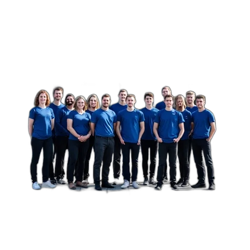 staff, group, people, wearing transparent PNG cut-out