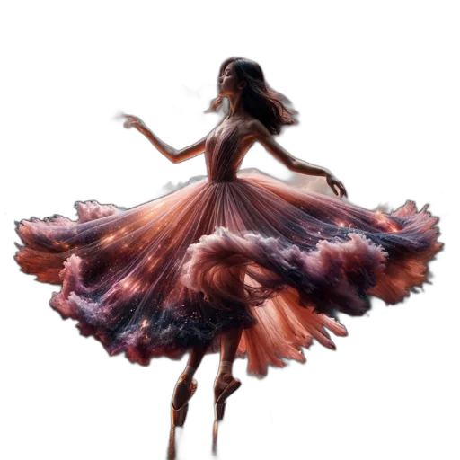 dress, hair, concept art, photorealistic transparent PNG cut-out
