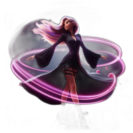dress, hair, staff, concept art transparent PNG cut-out