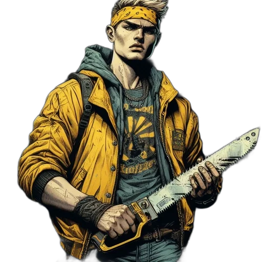 jacket, staff, weapon, sword transparent PNG cut-out