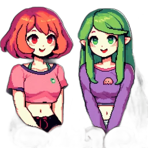 dress, pixel art, anime, concept art transparent PNG cut-out