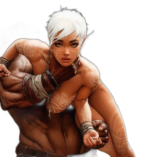 fantasy art, concept art, comic book art, photorealistic transparent PNG cut-out