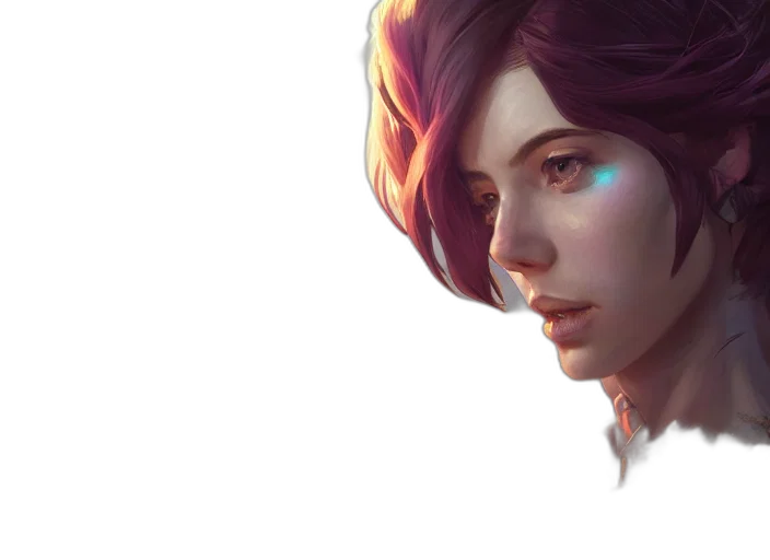 face, fantasy art, concept art, photorealistic transparent PNG cut-out