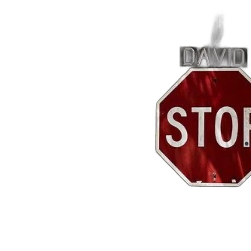 stop, sign, name, david transparent PNG cut-out
