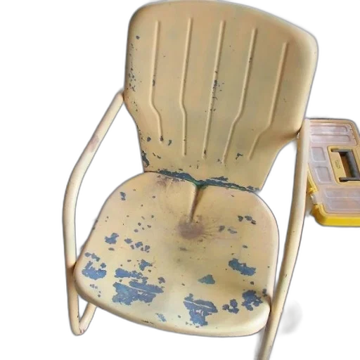 furniture, weathered, yellow, chair transparent PNG cut-out