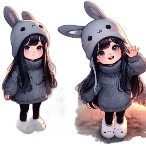creature, dress, hat, concept art transparent PNG cut-out