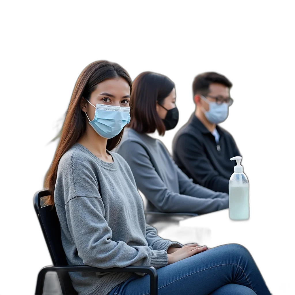 mask, face, jacket, group transparent PNG cut-out
