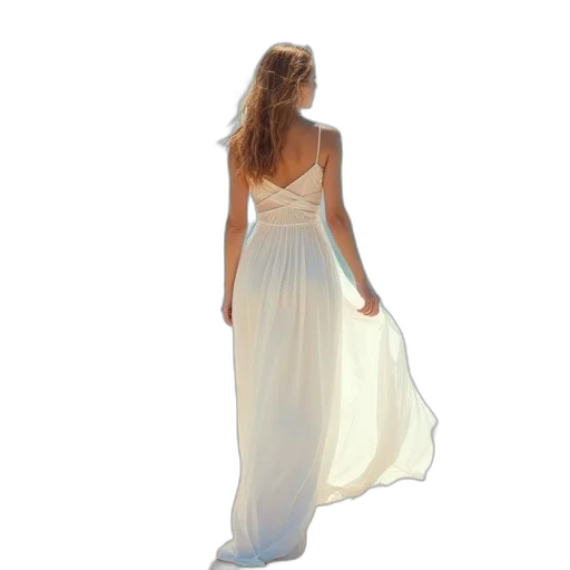 dress, photorealistic, woman, beach transparent PNG cut-out