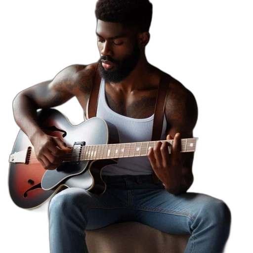 photorealistic, bearded, man, tattoos transparent PNG cut-out