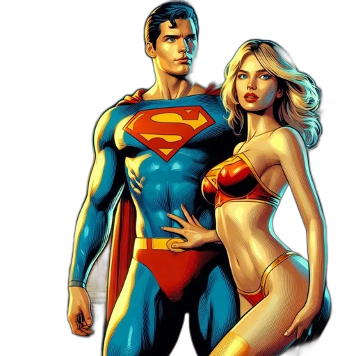 comic book art, concept art, superman, wonder transparent PNG cut-out
