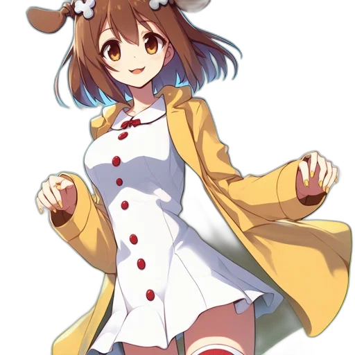 dress, hat, staff, jacket transparent PNG cut-out