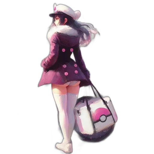 dress, hat, staff, weapon transparent PNG cut-out