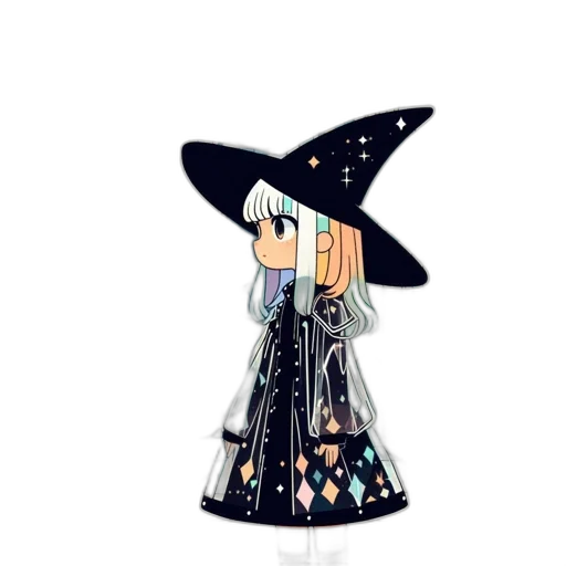 dress, staff, hat, pixel art transparent PNG cut-out