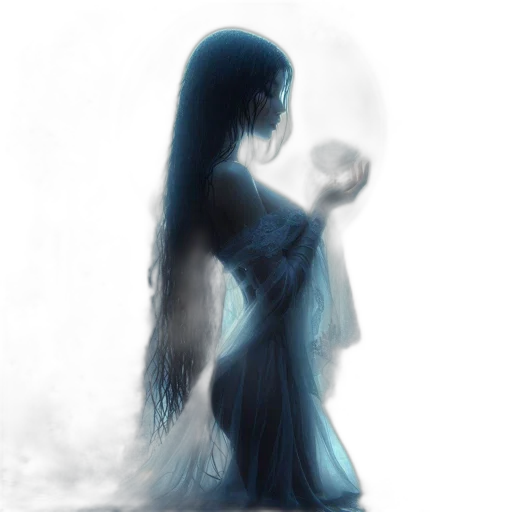 dress, creature, hair, mask transparent PNG cut-out