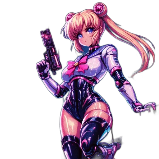 robot, weapon, cyberpunk, concept art transparent PNG cut-out
