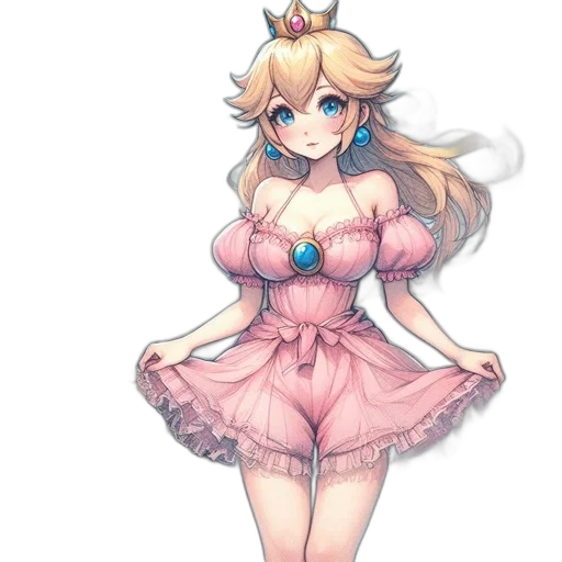 dress, crown, staff, pixel art transparent PNG cut-out