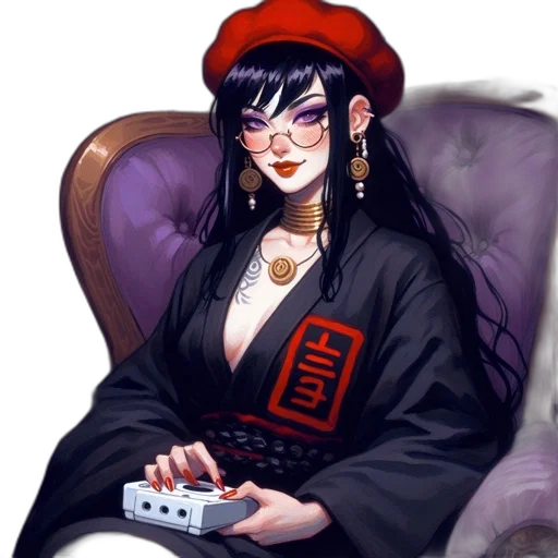 hat, staff, jewelry, jacket transparent PNG cut-out