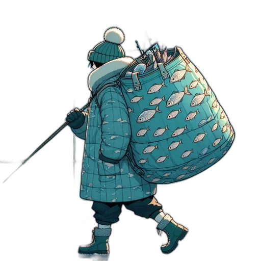 sword, umbrella, jacket, staff transparent PNG cut-out