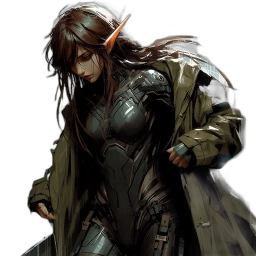 jacket, concept art, comic book art, cyberpunk transparent PNG cut-out